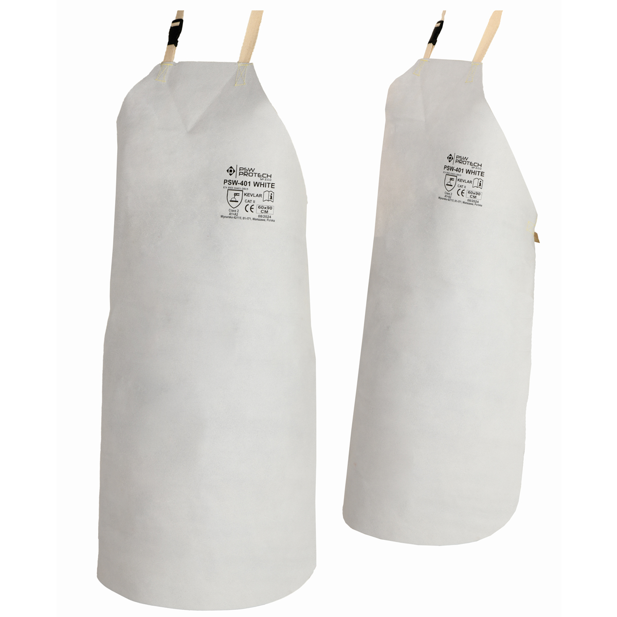 PSW-401 Apron White Skórzany Fartuch Spawalniczy